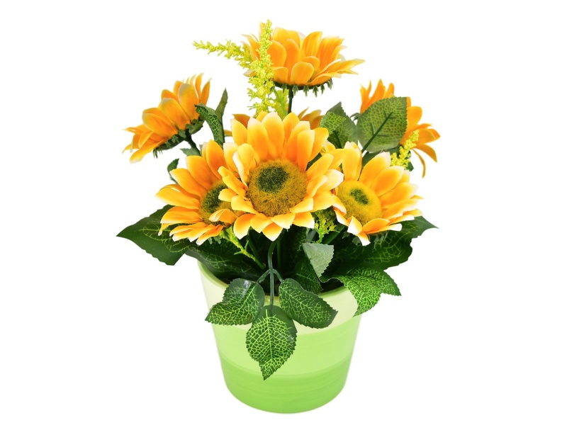 Slunečnice v květináči 26×25 cm