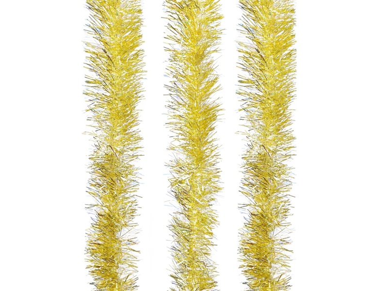 Řetěz zlatavě žlutý s laser efektem, délka 2 m, set 3 ks