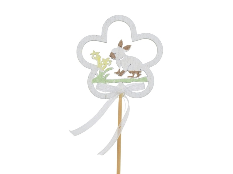 Zajíček v kytičce zápich 6x6/34 cm