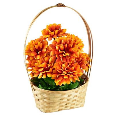Dušičkový košík oranžové chryzantémy