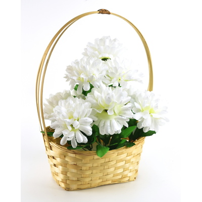 Košík s chryzantémami