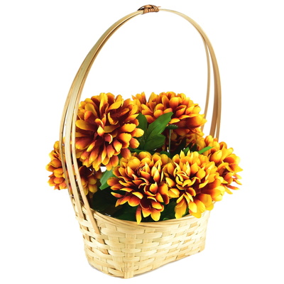Dušičkový košík žluté chryzantémy