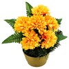 Dušičková miska se žlutými chryzantémami a kapradím 23 x 22 cm