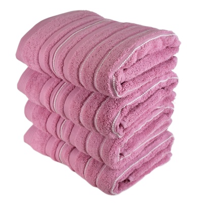 Sada froté ručníků STRIPES 50x90 cm 4 ks růžové