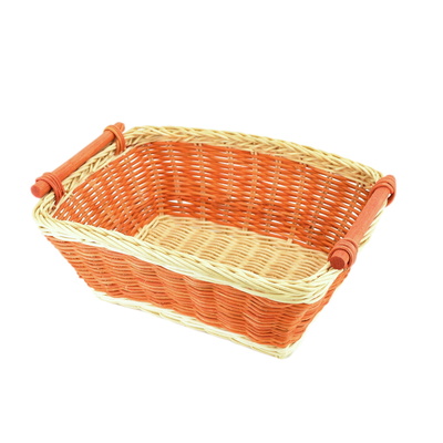 Košík ratanový oranžový/přírodní 28x18 cm
