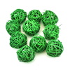 Proutěné dekorační koule zelené, 10 ks, Ø5 cm