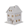 Dřevěný domeček bílý s LED 10x8 cm