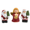 Postavičky z keramiky, 2 ks Santa a 1 ks červený andílek