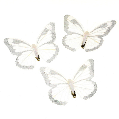 Motýlci se skřipcem 3 ks, bílé