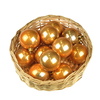 Vánoční koule v košíčku 12 ks, Ø5cm, zlatá perleť