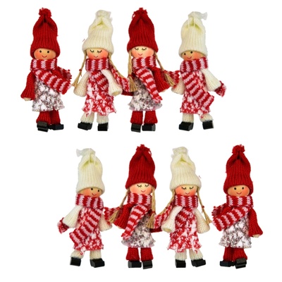 Pletené panenky s nožičkami 10 cm, 4 ks v krabičce, set 2 ks