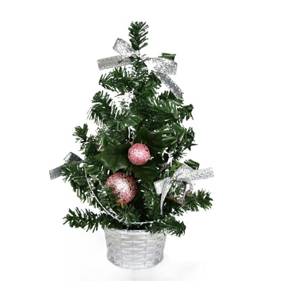 Stromeček zdobený růžový 25 cm