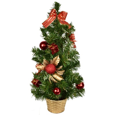 Stromek zdobený červeno-zlatý 45 cm