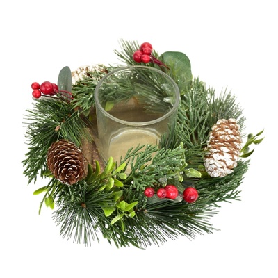 Svícen s eukalyptem 8x20 cm