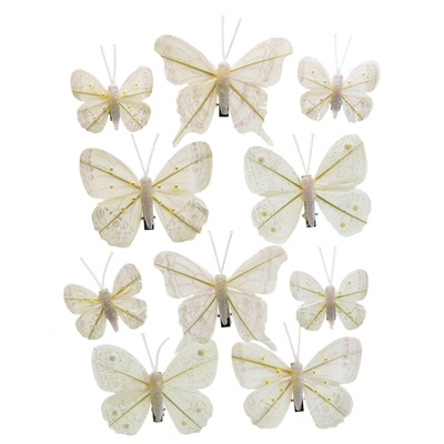 Motýlci se skřipcem 10 ks, bílé