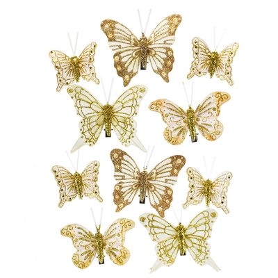 Motýlci se skřipcem 10 ks, zlaté