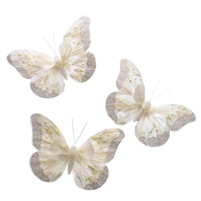 Motýlci se skřipcem 3 ks, 12x17 cm, bílé