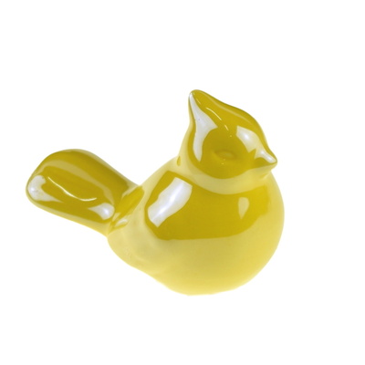 Keramický ptáček žlutý 8 cm