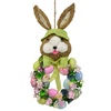 Věnec se zajícem a vajíčky zelený 57x25 cm